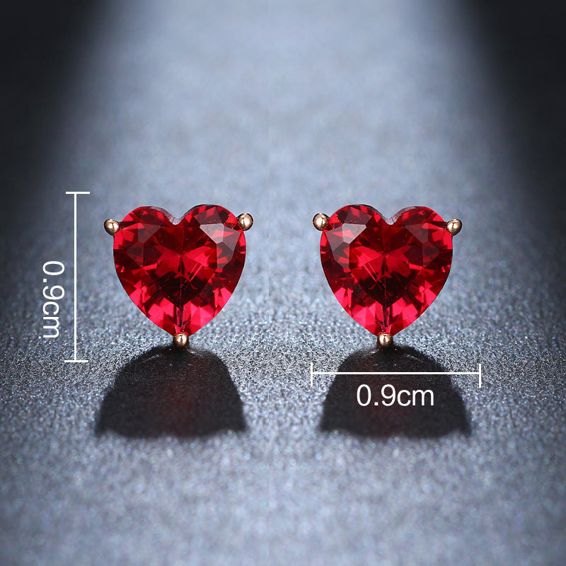 Boucles d'oreilles coeur bijou rouge