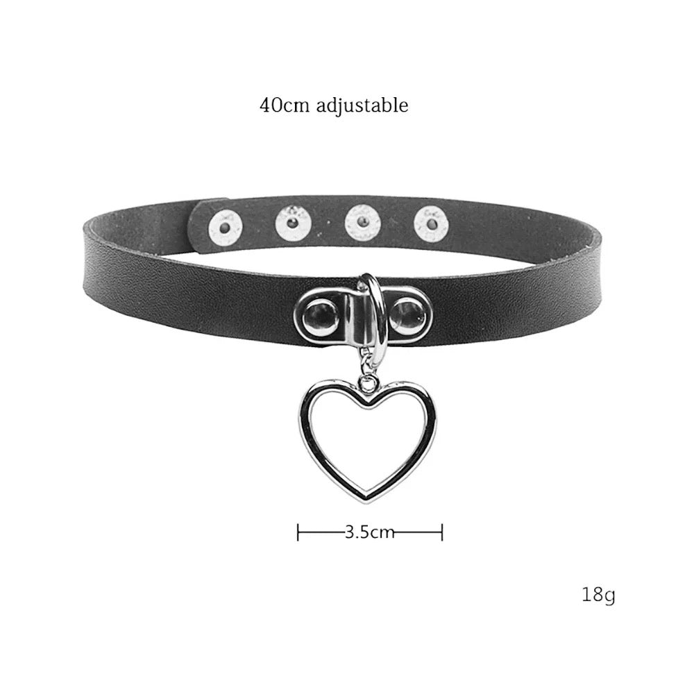 Black Punk Leather Chokers