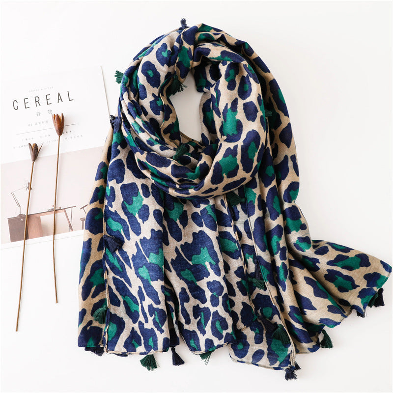 Leopard Print Warm Long Scarf