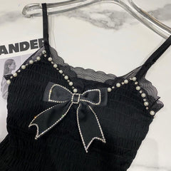 Jeweled Bow Cami Crop Top