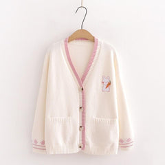 Cute Bunny V-Neck Cardigan