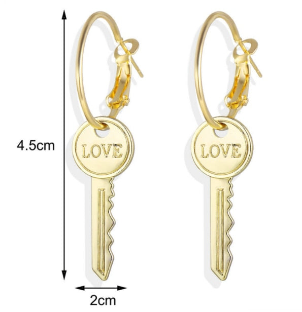 Key to Love Earrings