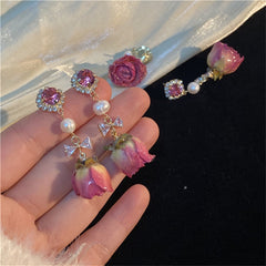 Boucles d'oreilles Rose Éternelle