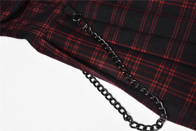 Gothic Chained Plaid Dress