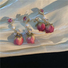 Boucles d'oreilles Rose Éternelle