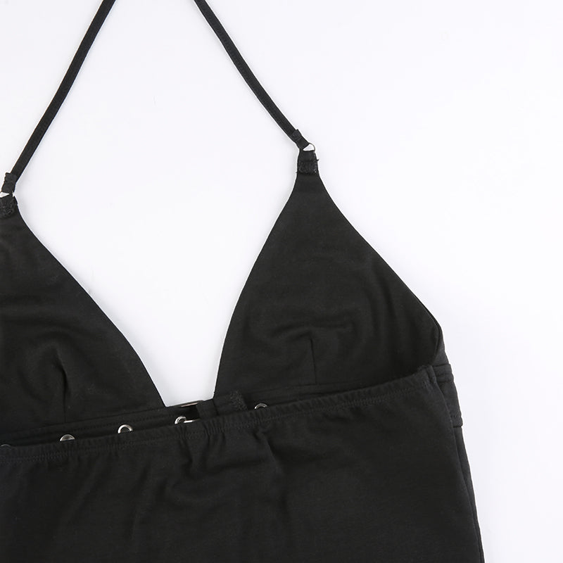 Punk Buckle Halter Top