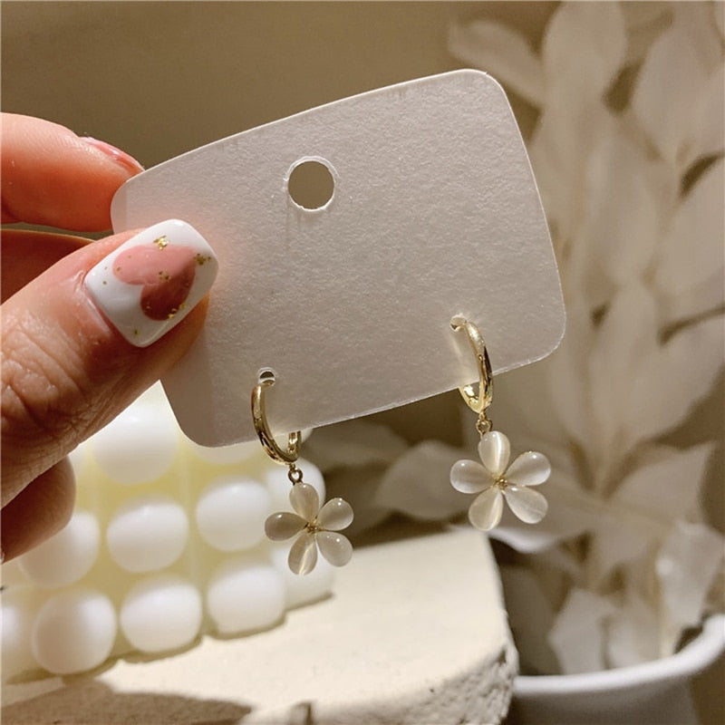 Cute Flower Hoop Earring