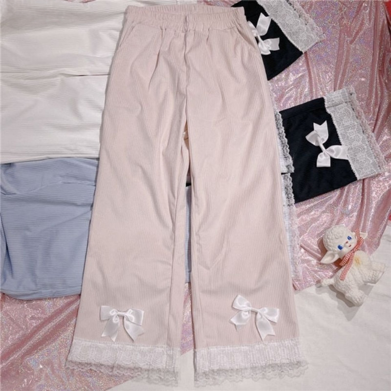 Kawaii Corduroy Bow Pants