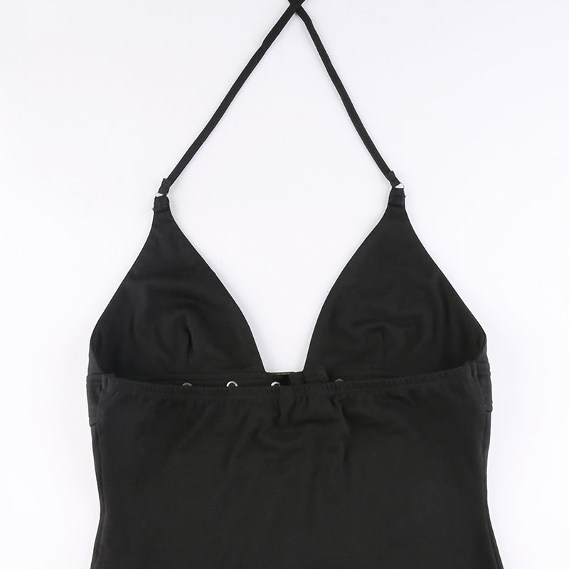 Punk Buckle Halter Top