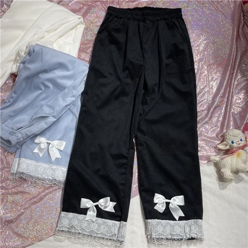 Kawaii Corduroy Bow Pants