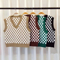 Checkerboard Sweater Vest