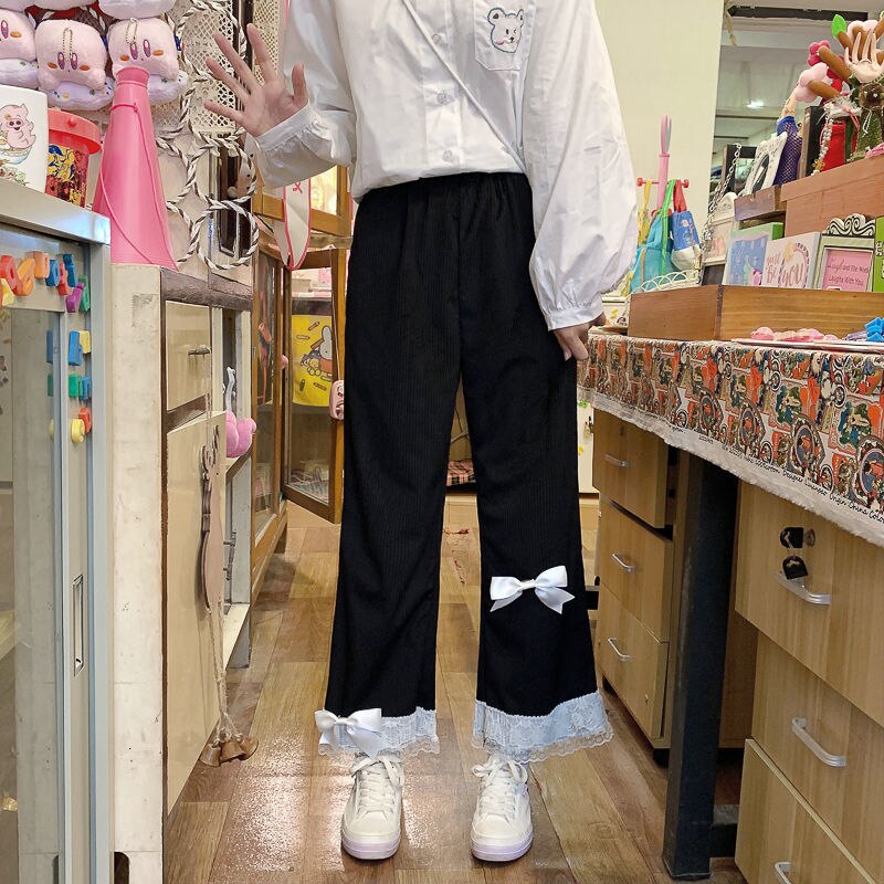 Kawaii Corduroy Bow Pants