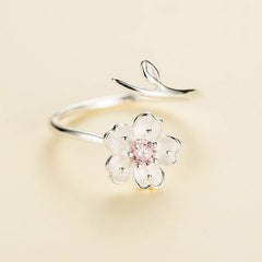 Bague en spirale en forme de fleur de cerisier