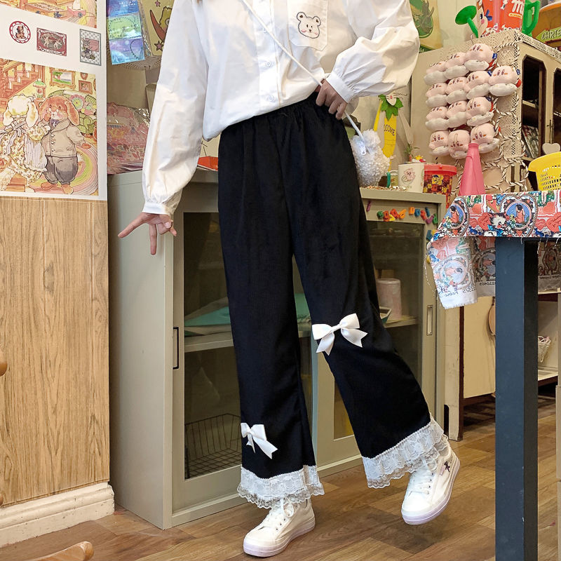 Kawaii Corduroy Bow Pants