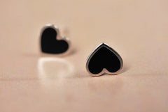 Black Heart Stud Earrings