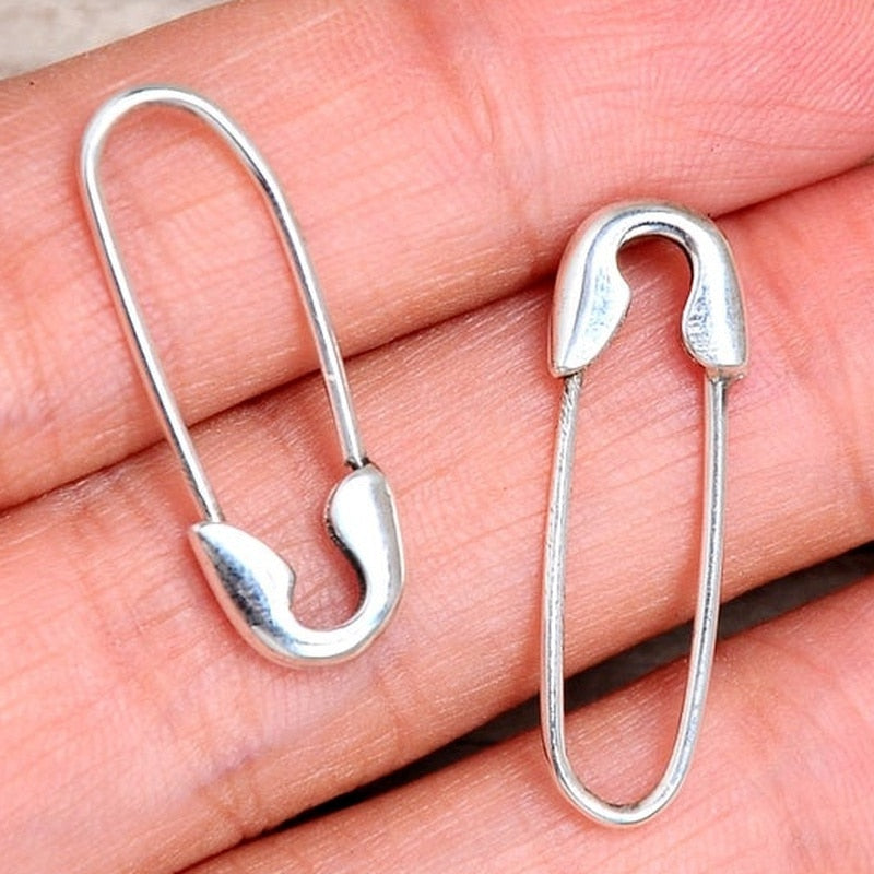 Large Safety Pin Earrings