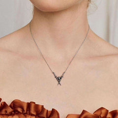 Crossed Swords Heart Necklace