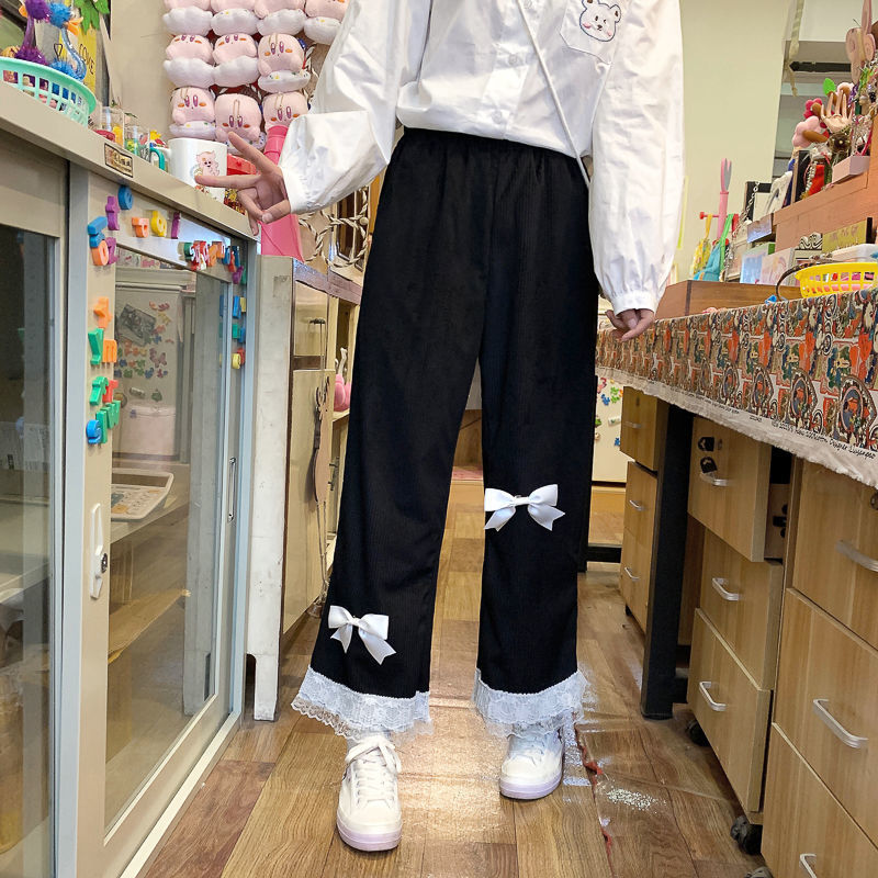 Kawaii Corduroy Bow Pants