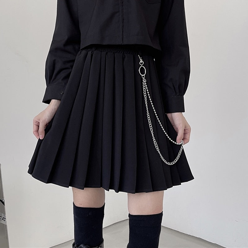 Chained Pleated Skirt