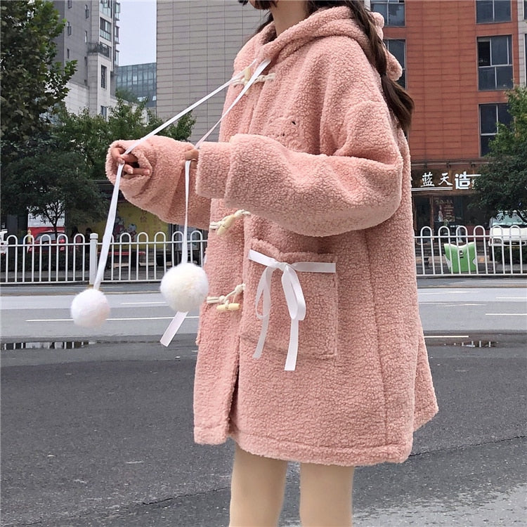 Fluffy Cutie Hooded Ear Coat