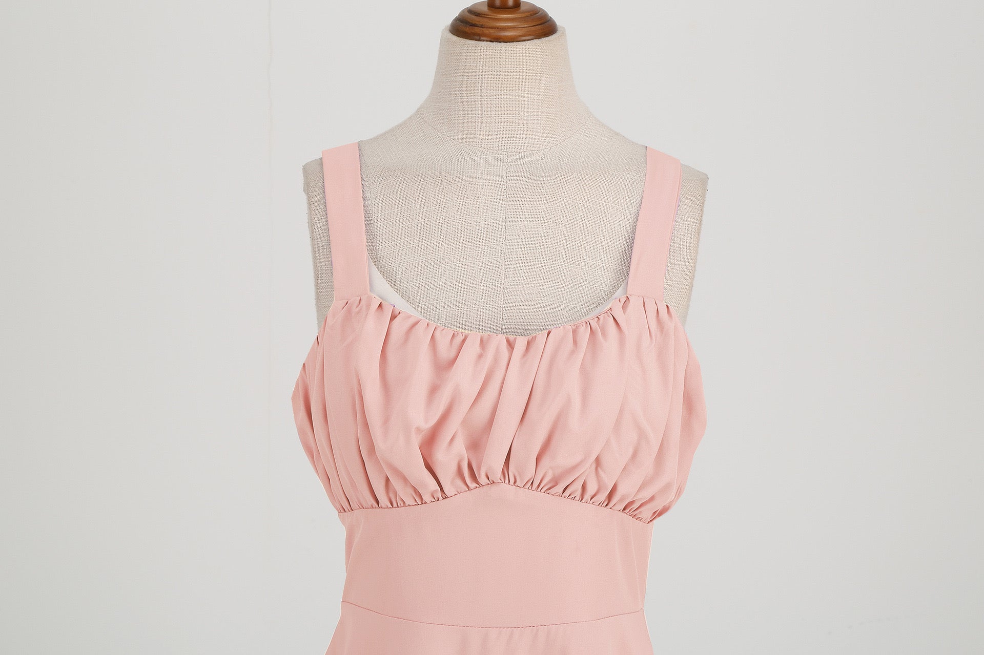 Knot Straps Ruched Bust Cami Dress