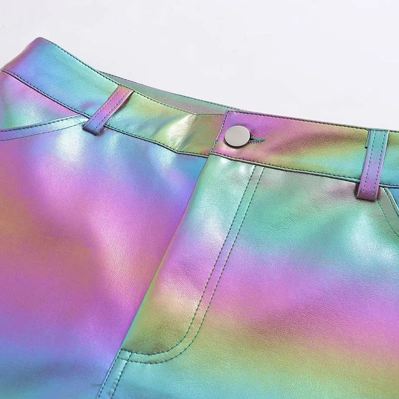 Metallic Rainbow Mini Skirt