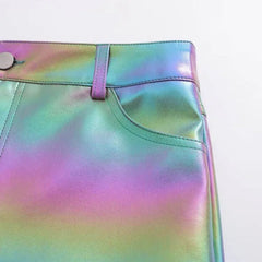 Metallic Rainbow Mini Skirt