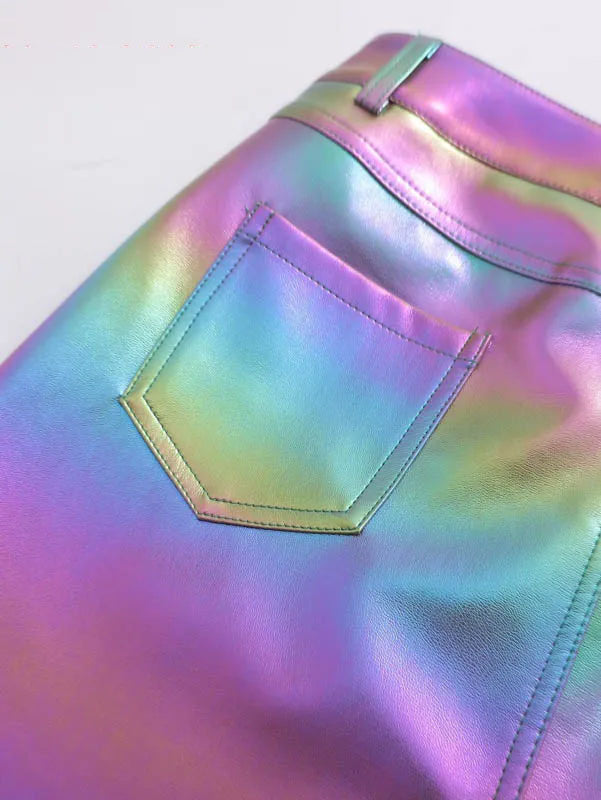 Metallic Rainbow Mini Skirt