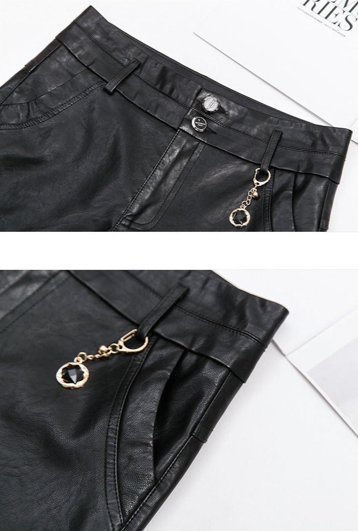 Faux Leather High Waist Shorts