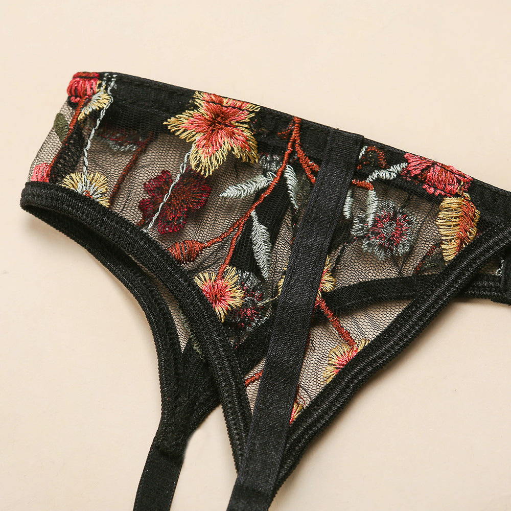 3pcs Set Women's Lace Lingerie Naughty Underwear Adjustable High Waist  Panties