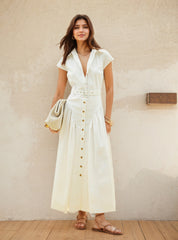Lapel Single-Breasted Slim Fit Dress