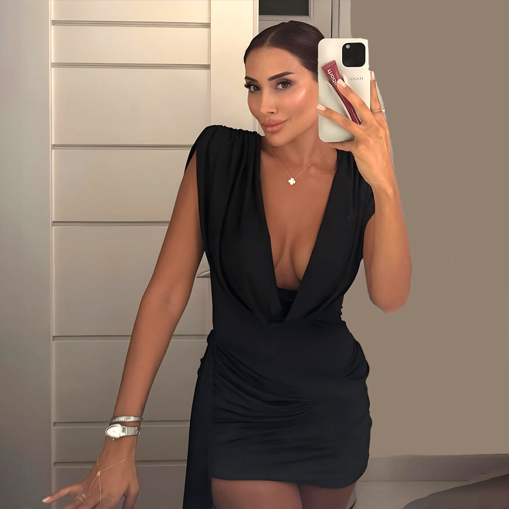 Backless Sleeveless Ribbon Mini Dress