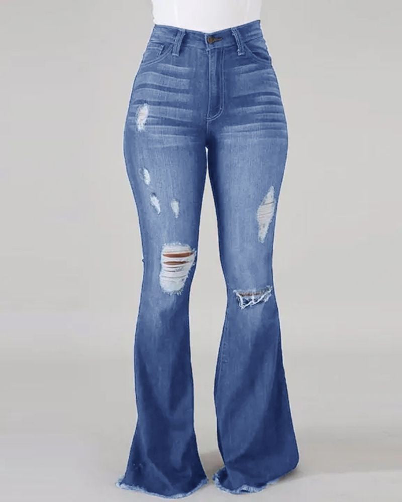 High Waist Flare Leg Jeans