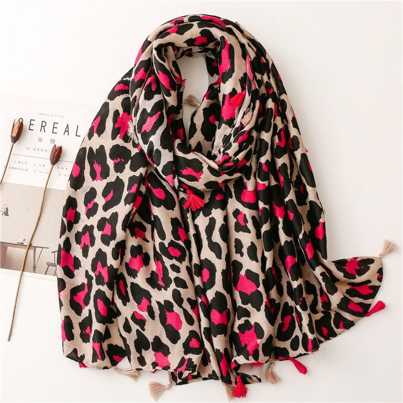 Leopard Print Warm Long Scarf