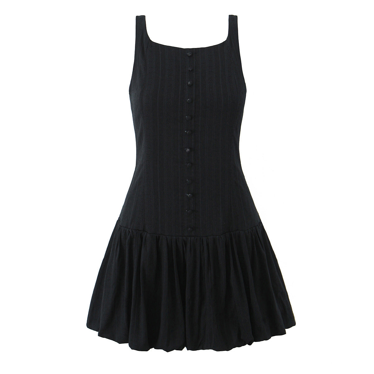 Lace Sleeveless Single-Breasted Backless Dress