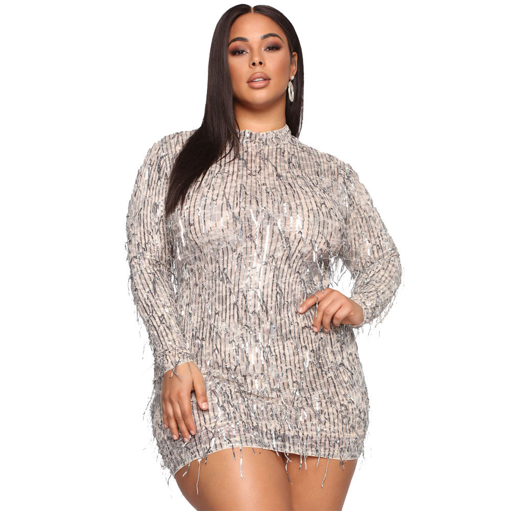 Plus Size Mesh Bodycon Dress