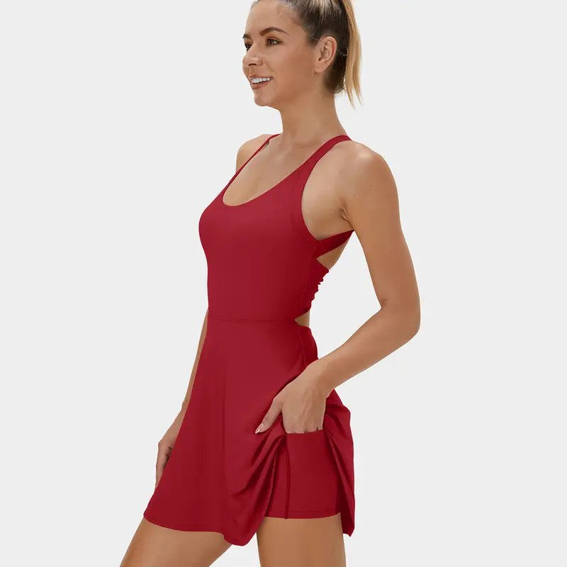 Sleeveless Exercise Mini Slim Dress