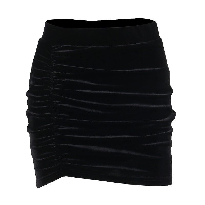 Stretch Velvet Bodycon Mini Skirt