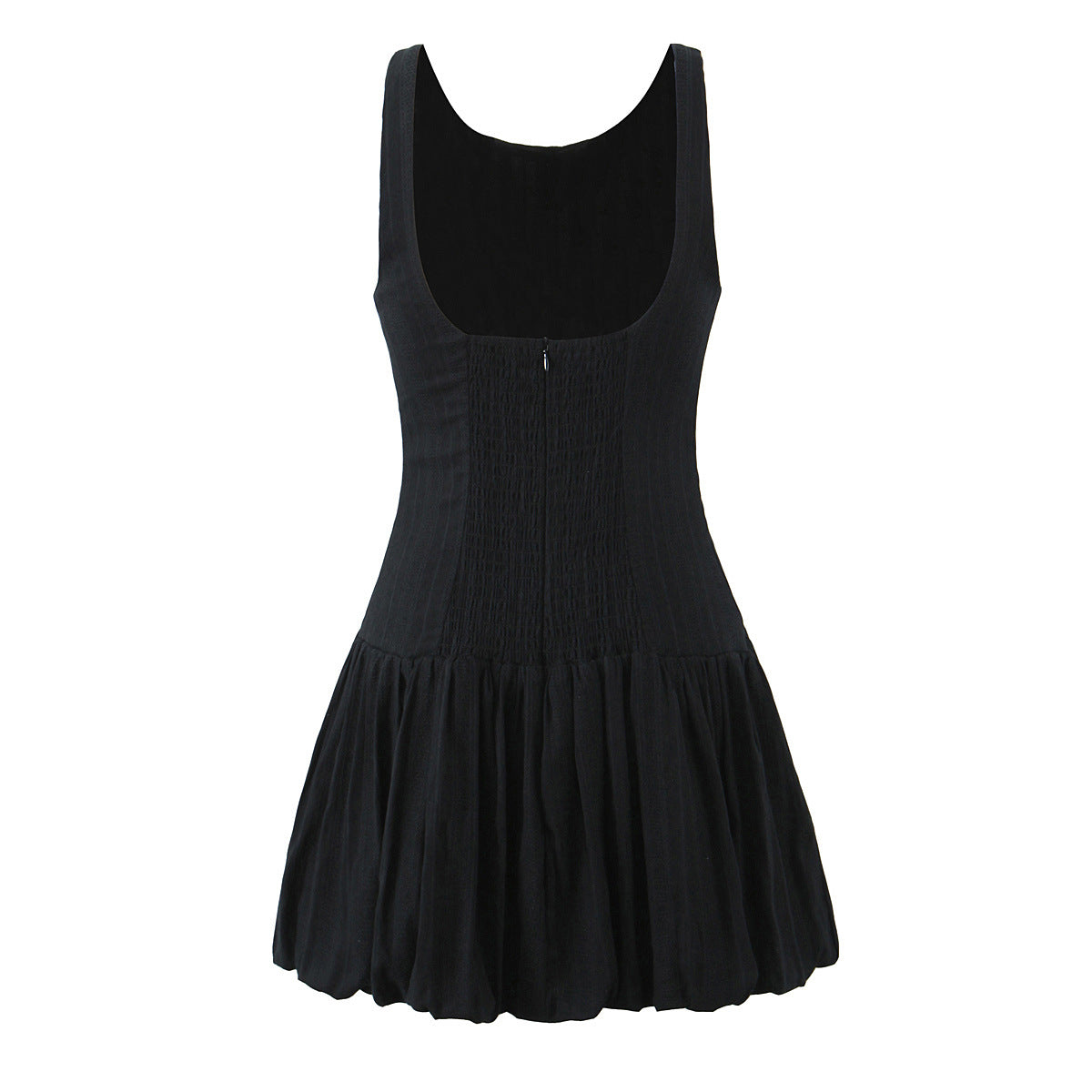 Lace Sleeveless Single-Breasted Backless Dress