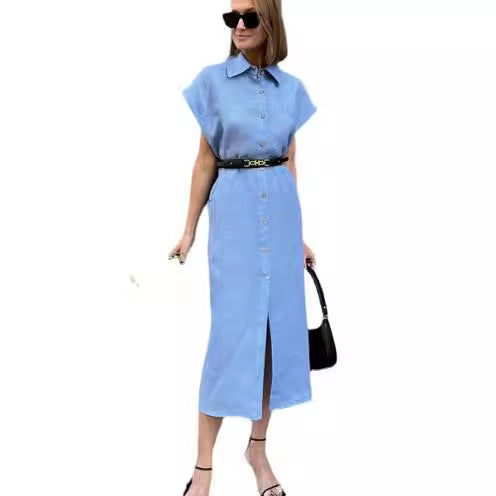 Tie Up A Cotton And Linen Shirt Dress