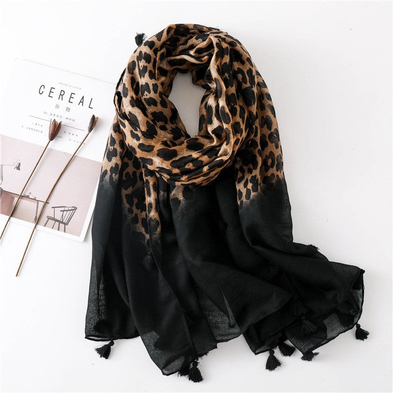 Leopard Print Warm Long Scarf