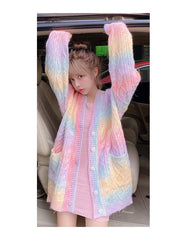 Rainbow Knitted Cardigan