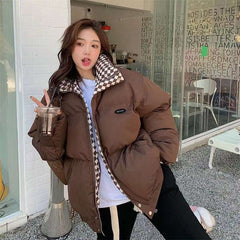 Diamond Pattern Puffer Jacket