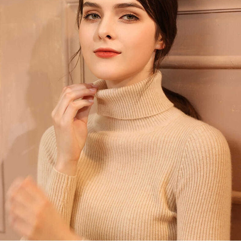 Simple Ribbed Turtleneck