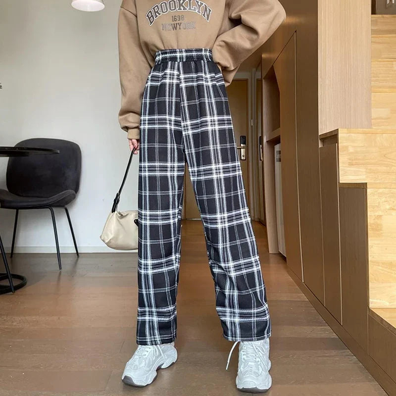 Fleece-Lined Plaid Pants