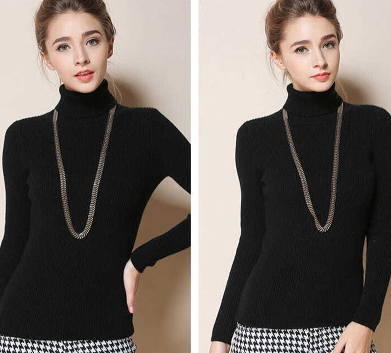 Simple Ribbed Turtleneck