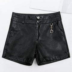 Faux Leather High Waist Shorts