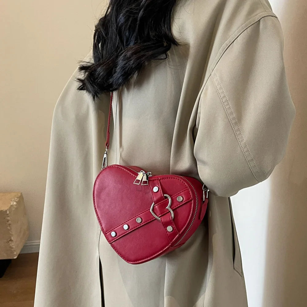 Studded Heart Crossbody Purse