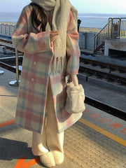 Long Plaid Rainbow Coat