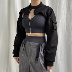 Veste zippée super courte Cyberpunk